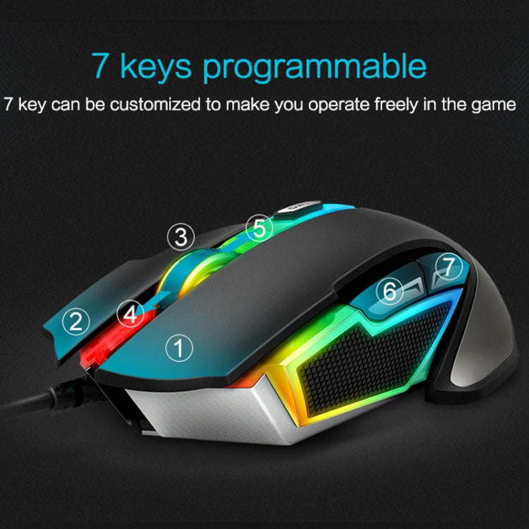 Rapoo V302 7 Keys Color RGB Gaming Wired Mouse, Cable Length: 1.8m(Black) - Wired Mice by Rapoo | Online Shopping UK | buy2fix