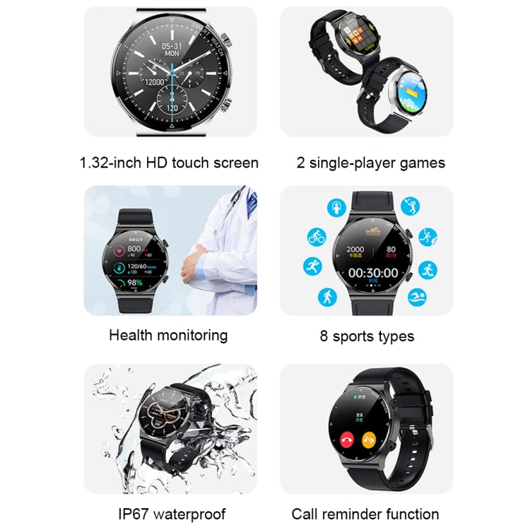 ME88 1.32 Inch Heart Rate Sleep Monitoring Smart Watch(Silver Silicone) - Smart Wear by buy2fix | Online Shopping UK | buy2fix