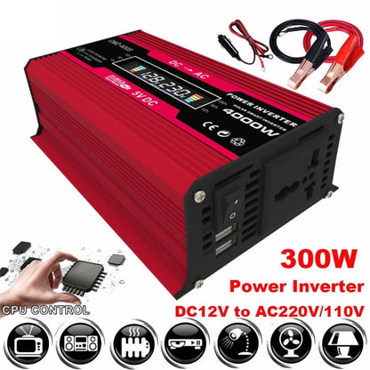 Solar Power System Inverters+30A Controller+18W 18V Solar Panel, Specification: Red 12V To 110V - Charger by buy2fix | Online Shopping UK | buy2fix