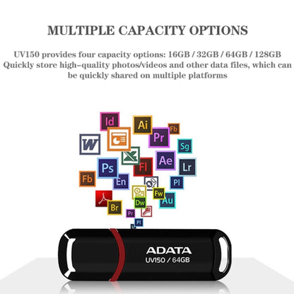 ADATA UV150 High Speed USB3.1 Business USB Flash Drive, Capacity: 32GB(Red) - USB Flash Drives by ADATA | Online Shopping UK | buy2fix