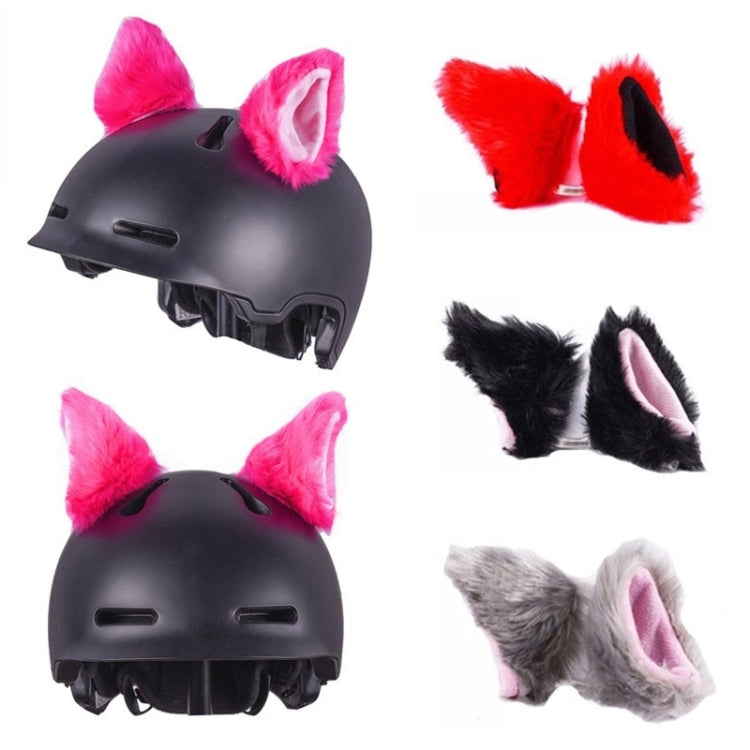 4PCS Motorcycle Plush Ear Helmet Decoration(Red) - In Car by buy2fix | Online Shopping UK | buy2fix