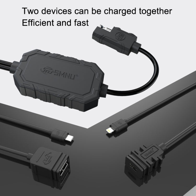 SMNU S0038 Motorcycle QC3.0/2.0 Mobile Phone Dual USB Fast Charger - In Car by SMNU | Online Shopping UK | buy2fix