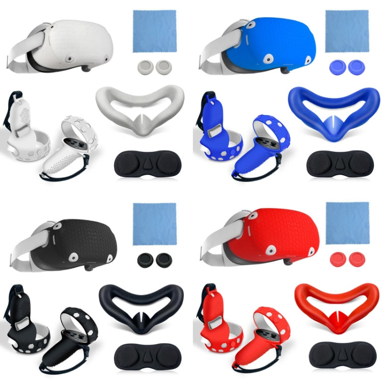 6 PCS/Set For Oculus quest2 Silicone All-Inclusive Console Controller Cover(Black) - Consumer Electronics by buy2fix | Online Shopping UK | buy2fix