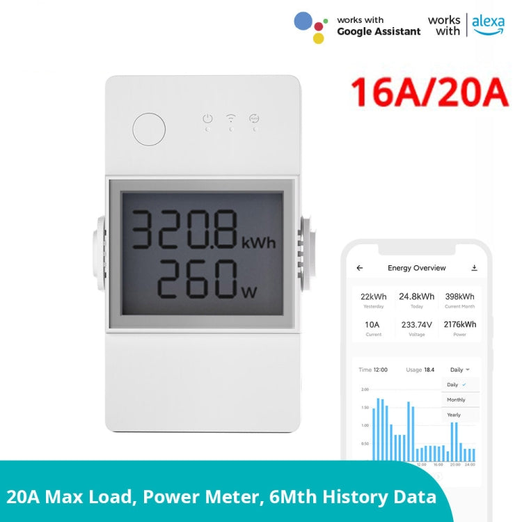 Sonoff POW Elite Intelligent Electricity Statistics Current Power Metering Switch 20A - Consumer Electronics by Sonoff | Online Shopping UK | buy2fix