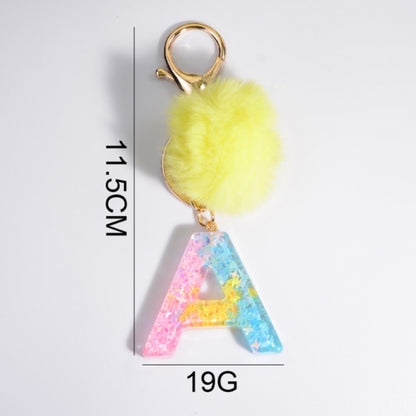 2 PCS Crystal Epoxy Rainbow Color Keychain Hair Ball Ladies Bag Pendant(D) - In Car by buy2fix | Online Shopping UK | buy2fix