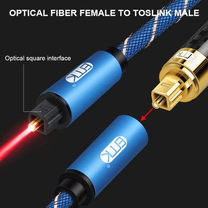 EMK Male To Female SPDIF Paired Digital Optical Audio Extension Cable, Cable Length: 2m (Blue) - Audio Optical Cables by EMK | Online Shopping UK | buy2fix