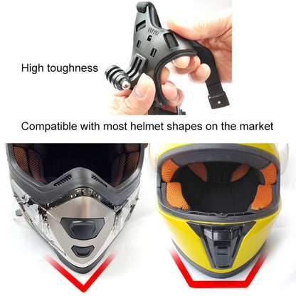 TUYU Motorcycle Helmet Chin Action Camera Mobile Phone Mounting Bracket Blue Bracket+Mobile Phone Clip - Helmet Mount by TUYU | Online Shopping UK | buy2fix