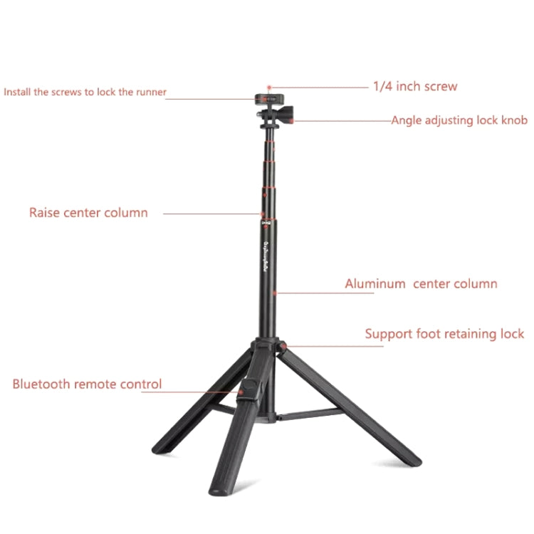 QingZhuangShiDai ZP100 Aluminum Alloy Floor Phone Stand Live Bluetooth Phone Selfie Stick - Consumer Electronics by Qingzhuangshidai | Online Shopping UK | buy2fix