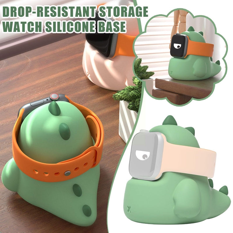 2 PCS H003 Cute Dinosaur Shaped Silicone Charging Stand without Watch For Apple Watch(White) - Smart Wear by buy2fix | Online Shopping UK | buy2fix