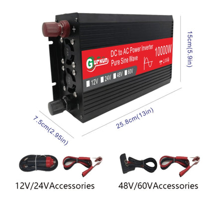 Gurxun HZ1500-10000 Sine Wave 10000W Inverter Power Converter, Specification: 60V To 220V - In Car by Gurxun | Online Shopping UK | buy2fix