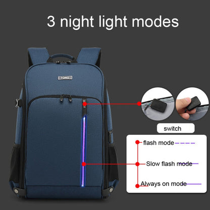 TONO LED Light SLR Digital Camera Backpack With USB Port(Black) - Camera Accessories by TONO | Online Shopping UK | buy2fix