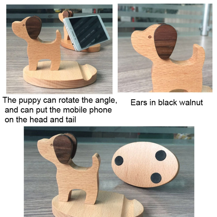 Wooden Mobile Phone Bracket Beech Lazy Mobile Phone Holder,Style: Puppy - Desktop Holder by buy2fix | Online Shopping UK | buy2fix