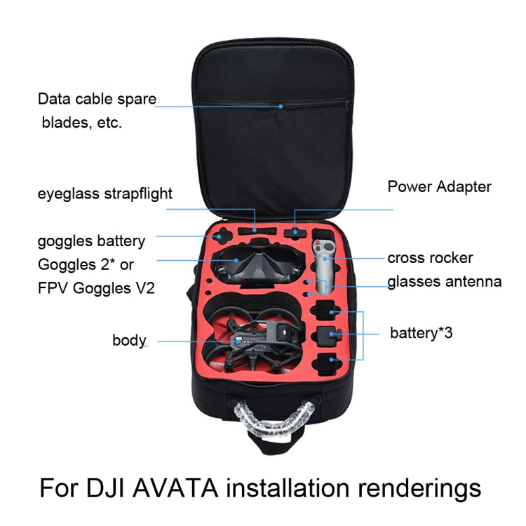 Drone Waterproof Backpack Organizer for DJI Avata(Black) - DJI & GoPro Accessories by buy2fix | Online Shopping UK | buy2fix