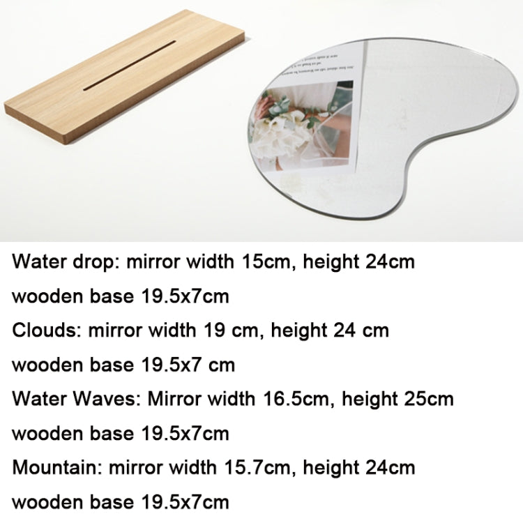 Irregular Acrylic Mirror With Wooden Base Photo Props(Mountain) - Camera Accessories by buy2fix | Online Shopping UK | buy2fix