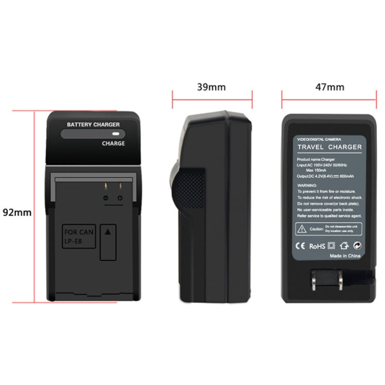 LP-E8 Mirrorless Digital Camera Single Charge Battery Charger, CN Plug - Camera Accessories by buy2fix | Online Shopping UK | buy2fix