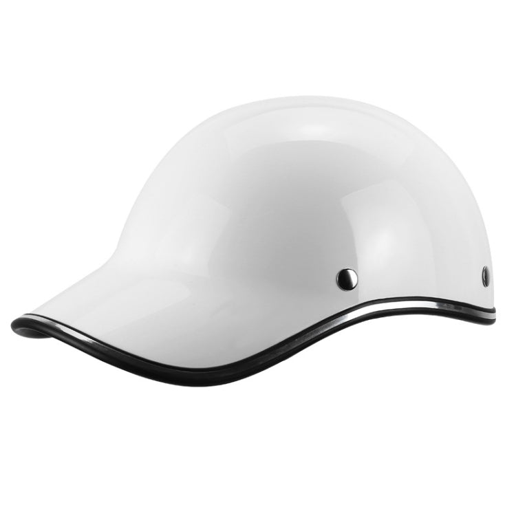 BSDDP A0344 Motorcycle Helmet Riding Cap Winter Half Helmet Adult Baseball Cap(White) - In Car by BSDDP | Online Shopping UK | buy2fix