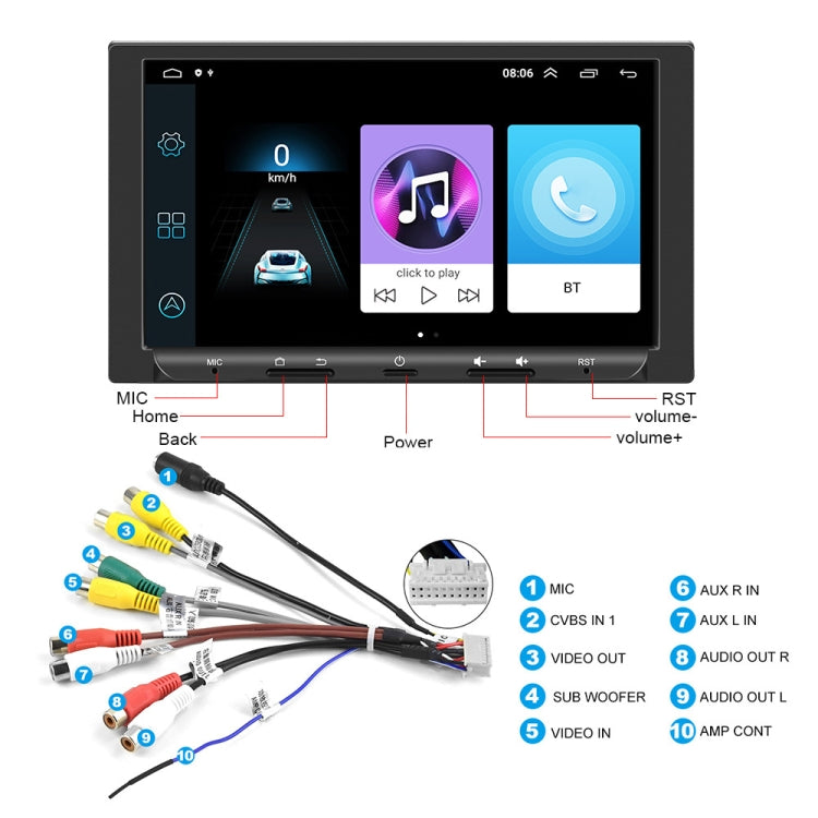 7 inch Carplay GPS Navigation Reverse Integrated Machine, Style: Standard+4 Light Camera(2+32G) - In Car by buy2fix | Online Shopping UK | buy2fix