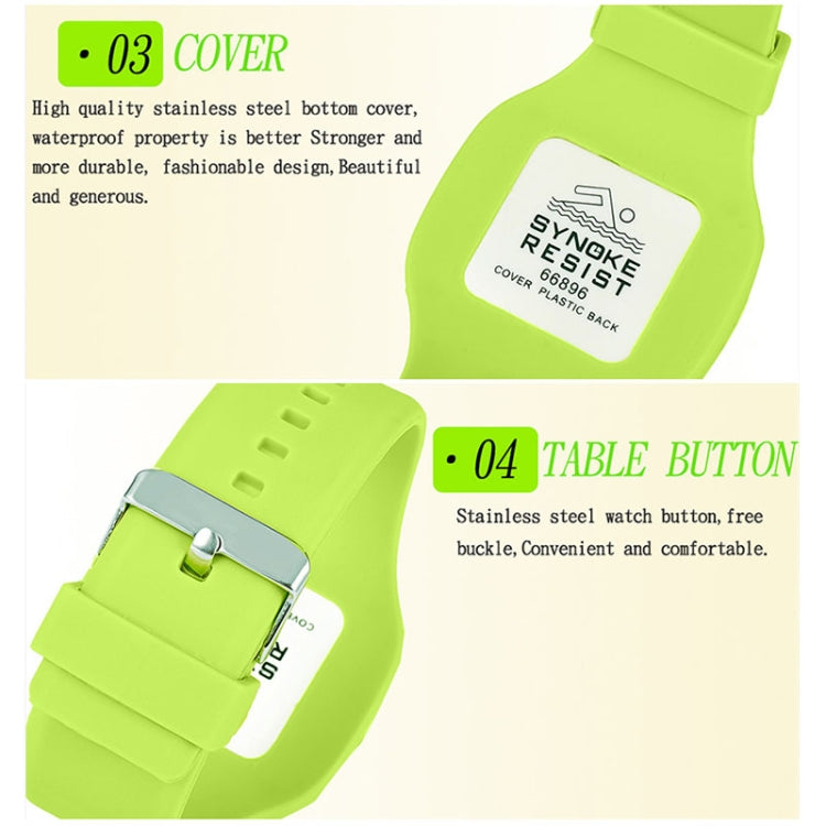 SYNOKE 66896 Multifunctional Detachable Waterproof Luminous Student Watch(Green) - Silicone Strap Watches by SYNOKE | Online Shopping UK | buy2fix