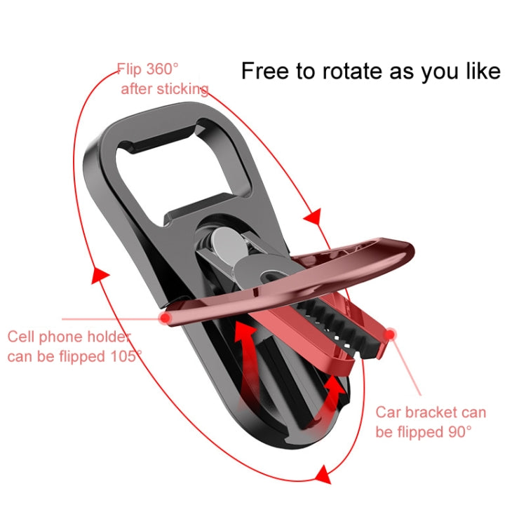 Multifunction Car Air Vent Phone Holder Finger Ring Phone Bracket Bottle Opener(Rose Gold) - Ring Holder by buy2fix | Online Shopping UK | buy2fix