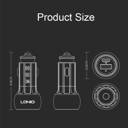 LDNIO C1 36W PD + QC 3.0 Car Fast Charger High Power Smart USB Car Charger with Micro USB Cable - In Car by LDNIO | Online Shopping UK | buy2fix