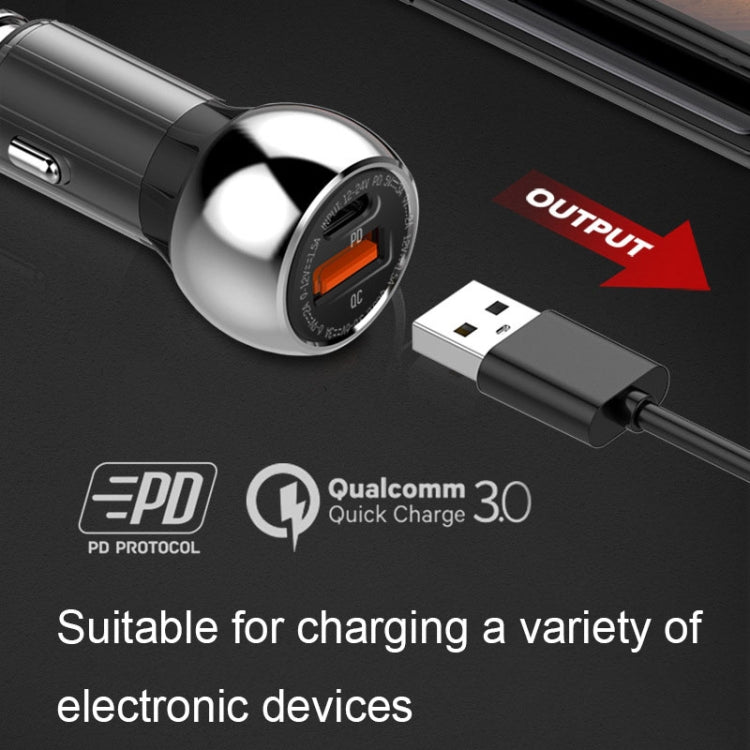 LDNIO C1 36W PD + QC 3.0 Car Fast Charger High Power Smart USB Car Charger with Micro USB Cable - In Car by LDNIO | Online Shopping UK | buy2fix