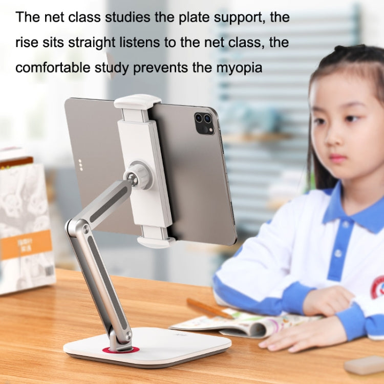 SSKY X38 Desktop Phone Tablet Stand Folding Online Classes Support, Style: Long Arm Charging Version (White) - Desktop Holder by SSKY | Online Shopping UK | buy2fix