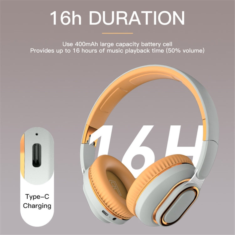 H7 Foldable Wireless Bluetooth Headset With Microphone Support TF Card, AUX(Light Gray) - Apple Accessories by buy2fix | Online Shopping UK | buy2fix