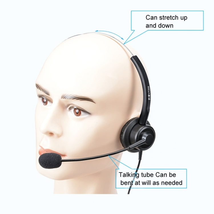 VT200 Single Ear Telephone Headset Operator Headset With Mic,Spec: Crystal Head with Tuning - Consumer Electronics by buy2fix | Online Shopping UK | buy2fix