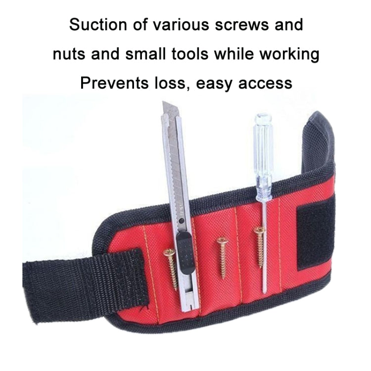 Electric Woodworking Multifunctional Powerful Magnetic Wrist Strap, Style: Five Rows Red - Others by buy2fix | Online Shopping UK | buy2fix