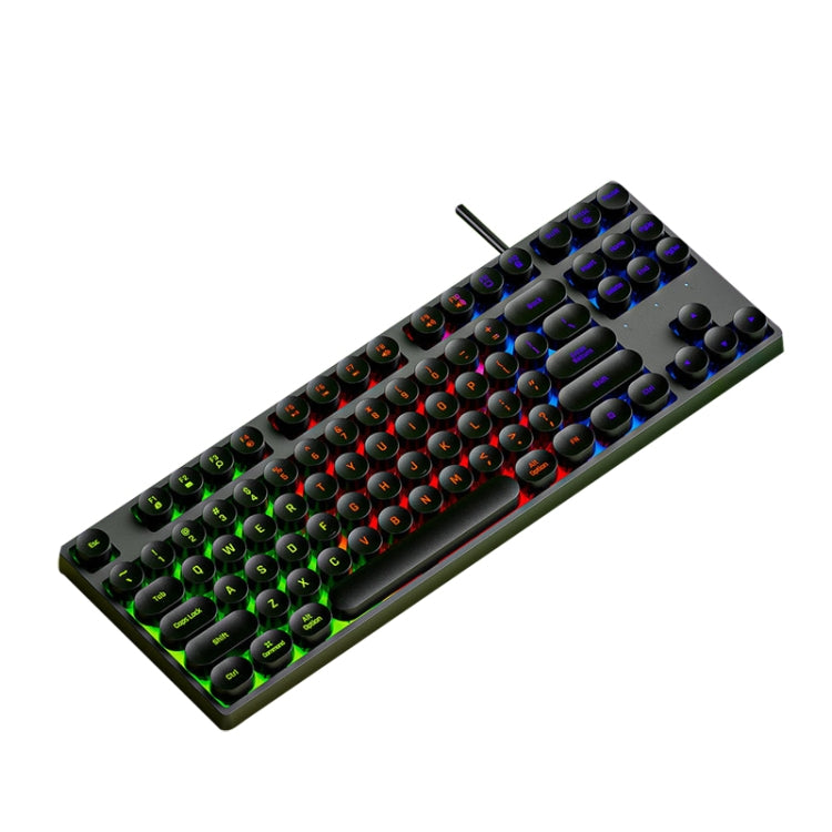 Dark Alien DK100 87 Keys Hot Plug-In Glowing Game Wired Mechanical Keyboard, Cable Length: 1.3m(Black) - Wired Keyboard by Dark Alien | Online Shopping UK | buy2fix