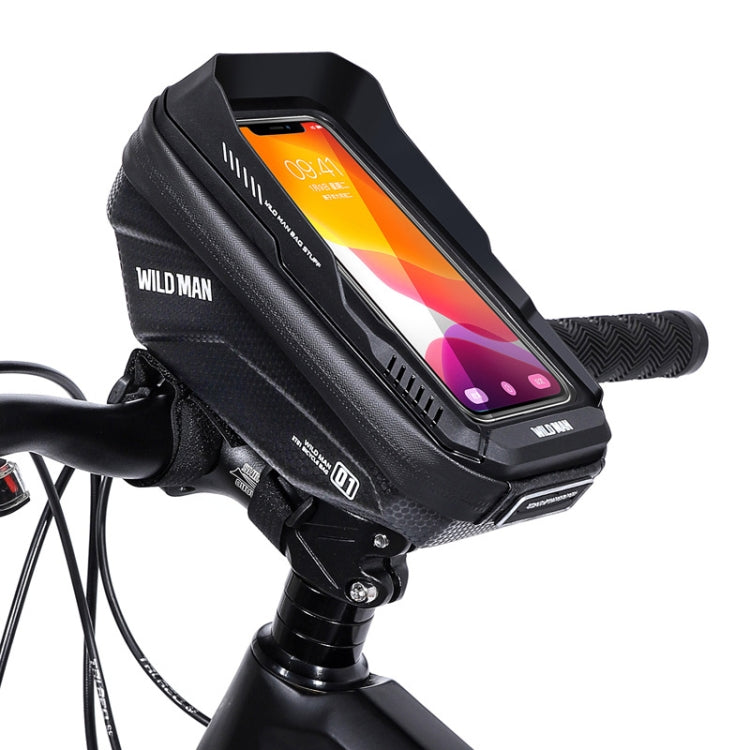 WILD MAN XT1 1L Bicycle EVA Hard Shell Phone Touch Screen Handlebar Bag(Twill) - Bicycle Bags by WILD MAN | Online Shopping UK | buy2fix
