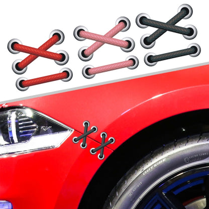 10pcs Shoelace Car Sticker Body Cover Up Scratch Patch Sticker(Black Cross) - In Car by buy2fix | Online Shopping UK | buy2fix