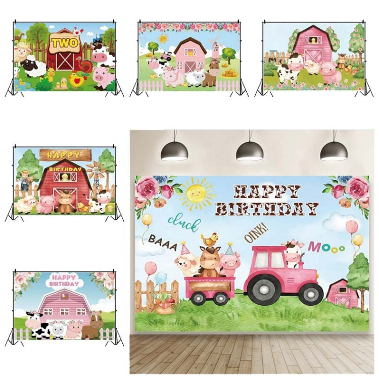 1.5m x 1m Cartoon Farm Animals Photography Backdrop Birthday Party Background Decoration(MSC01666) - Camera Accessories by buy2fix | Online Shopping UK | buy2fix