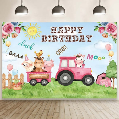 1.5m x 1m Cartoon Farm Animals Photography Backdrop Birthday Party Background Decoration(MDM10764) - Camera Accessories by buy2fix | Online Shopping UK | buy2fix