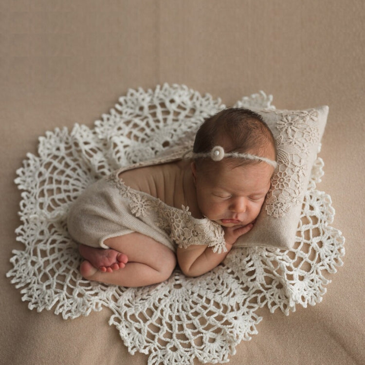 Hollow Lace Round Blanket + Pillow Suit Baby Photography Props(Light Green) - Camera Accessories by buy2fix | Online Shopping UK | buy2fix