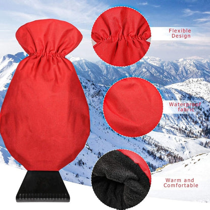 2pcs Winter Warm Car Snow Shoveling Gloves Deicing Snow Scraper(Black) - In Car by buy2fix | Online Shopping UK | buy2fix