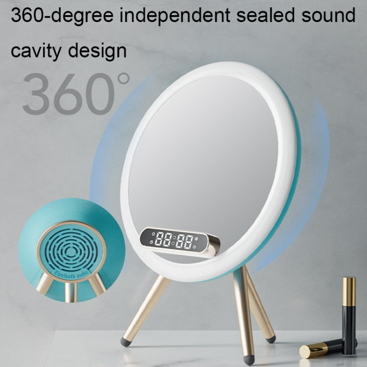 Q6 Smart Clock Display Bluetooth Speaker Fill Light Makeup Mirror with Wireless Charger(White) - Mirror by buy2fix | Online Shopping UK | buy2fix