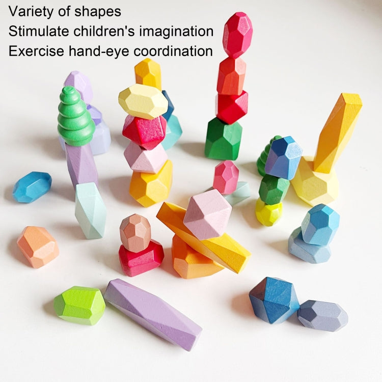 10 Grains Pine Color Children Early Teachings Stack Stone Building Blocks Wood Stack Stone Toys - Building Blocks by buy2fix | Online Shopping UK | buy2fix