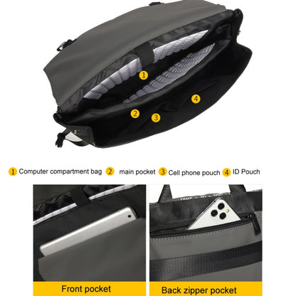 LUCKYBAT Laptop Bag Airbag Anti-drop Crossbody Handbag, Size: S 13.3-16 Inch(Black Gray Equation) - 15 inch by buy2fix | Online Shopping UK | buy2fix