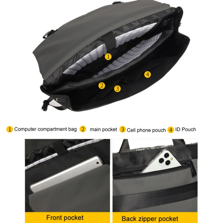 LUCKYBAT Laptop Bag Airbag Anti-drop Crossbody Handbag, Size: S 13.3-16 Inch(Black Equation) - 15 inch by buy2fix | Online Shopping UK | buy2fix