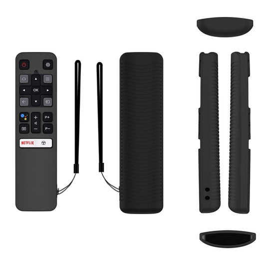 For TCL RC802V FMR1 FNR1 Y40 TV Remote Control Anti-Drop Silicone Protective Case(Black) - Consumer Electronics by buy2fix | Online Shopping UK | buy2fix