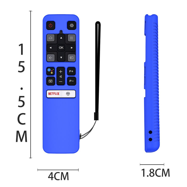 For TCL RC802V FMR1 FNR1 Y40 TV Remote Control Anti-Drop Silicone Protective Case(Luminous Blue) - Consumer Electronics by buy2fix | Online Shopping UK | buy2fix