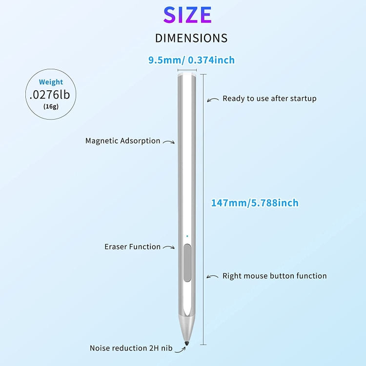 For Microsoft Surface Pro7/6/5/4 PROX Go Book Touch Pen(Silver) - Stylus Pen by buy2fix | Online Shopping UK | buy2fix