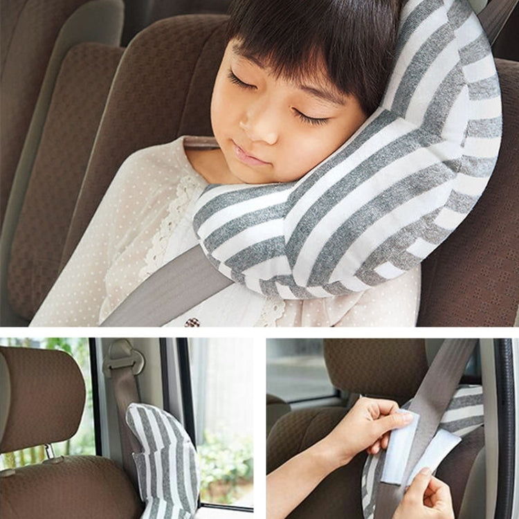 2pcs Children Neck Headrest Comfortable Shoulder Cover Car Neck Guard Pillow(Gray Strip) - In Car by buy2fix | Online Shopping UK | buy2fix