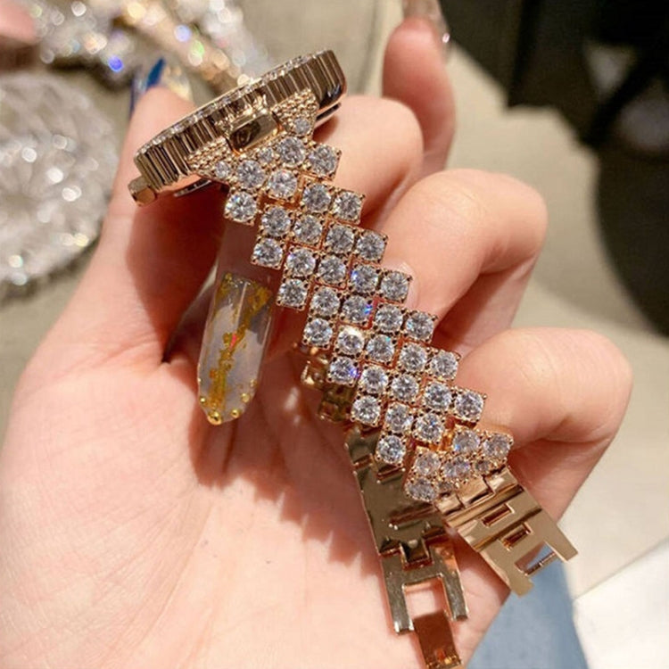Roman Pattern Diamond Ladies Quartz Watch, Color: Gold+Bracelet - Alloy Watches by buy2fix | Online Shopping UK | buy2fix
