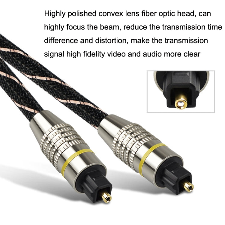 EMK HB/A6.0 SPDIF Interface Digital High-Definition Audio Optical Fiber Cable, Length: 5m(Black White Net) - Audio Optical Cables by EMK | Online Shopping UK | buy2fix