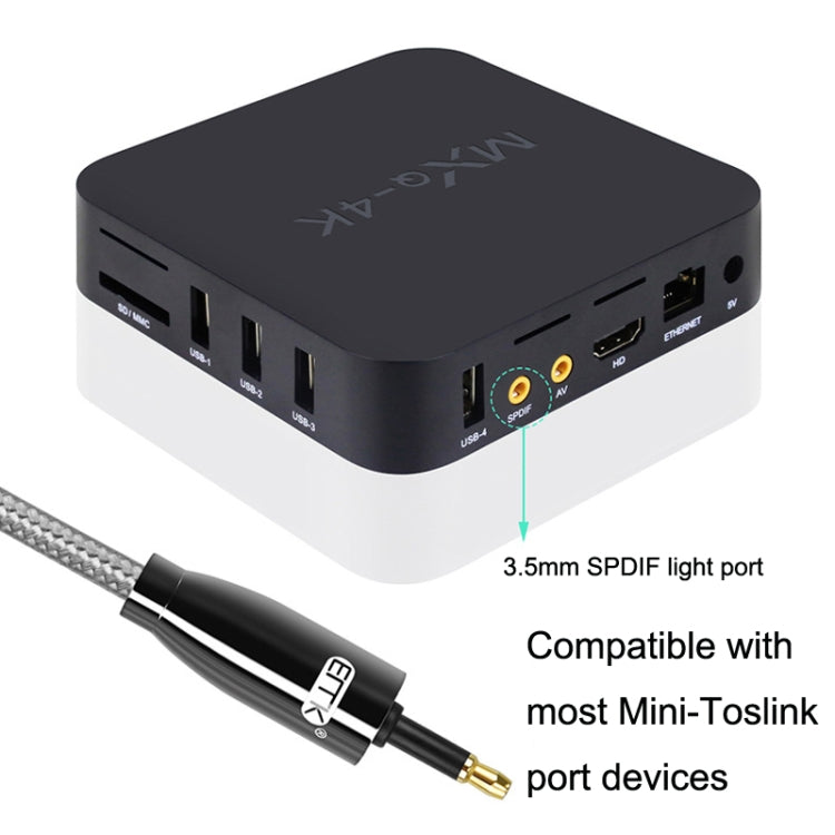 EMK QH4.0 Mini Toslink 3.5mm Interface SPDIF Audio Fiber Optical, Length: 1.5m(Black) -  by EMK | Online Shopping UK | buy2fix