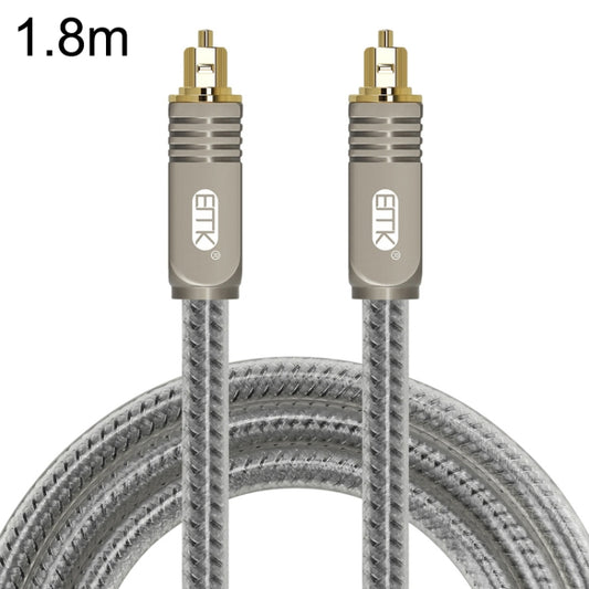 EMK YL/B Audio Digital Optical Fiber Cable Square To Square Audio Connection Cable, Length: 1.8m(Transparent Gray) - Audio Optical Cables by EMK | Online Shopping UK | buy2fix