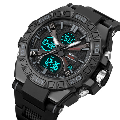 STRYVE S8026 Sports Colorful Night Light Electronic Waterproof Watch Multifunctional Student Watch(Black) - Leather Strap Watches by STRYVE | Online Shopping UK | buy2fix