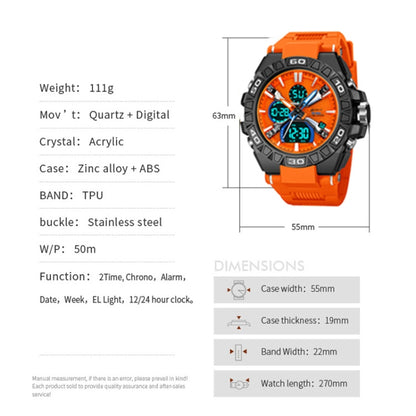 STRYVE S8026 Sports Colorful Night Light Electronic Waterproof Watch Multifunctional Student Watch(Orange) - Leather Strap Watches by STRYVE | Online Shopping UK | buy2fix